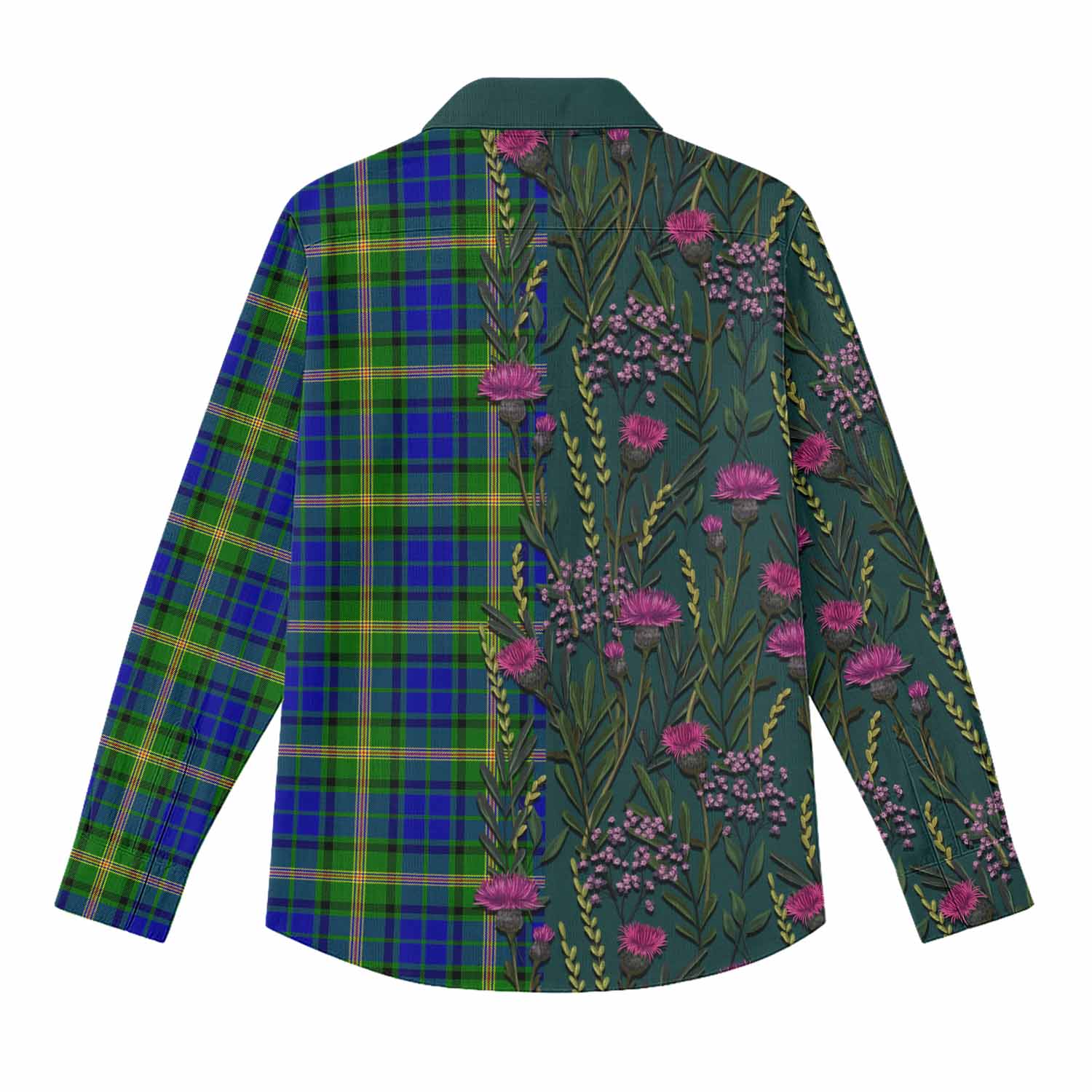 Maitland Family Crest Tartan Women Casual Shirt Scottish Thistle Flower Pattern Half Style - Tartan Vibes Clothing