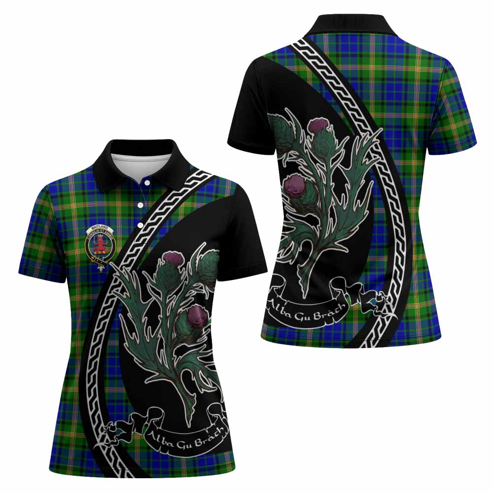 Maitland Family Crest Tartan Women Polo Shirt Alba Thistle Inspired - Tartan Vibes Clothing