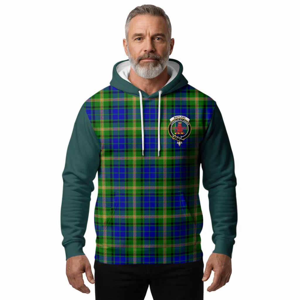 Maitland Tartan Accent Hoodie with Family Crest