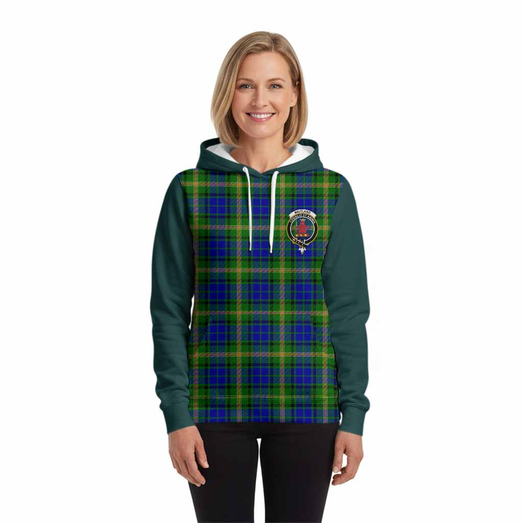 Maitland Tartan Accent Hoodie with Family Crest