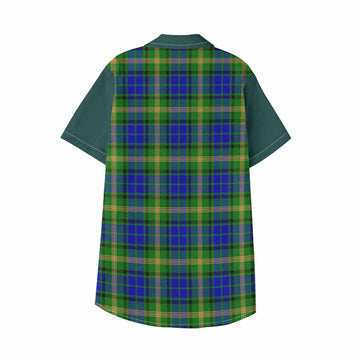 Maitland Tartan Accent Kid Hawaiian Shirt with Family Crest