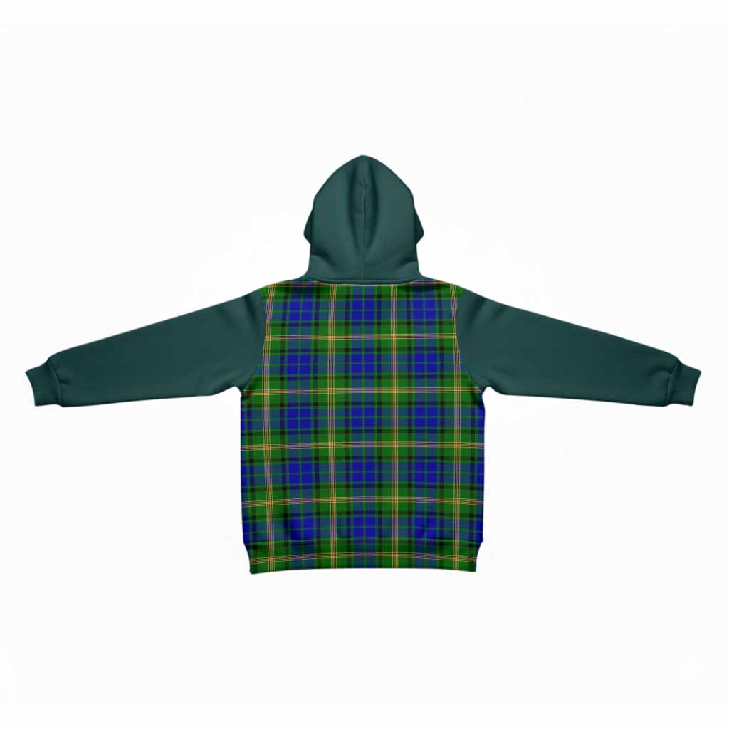 Maitland Tartan Accent Kid Hoodie with Family Crest