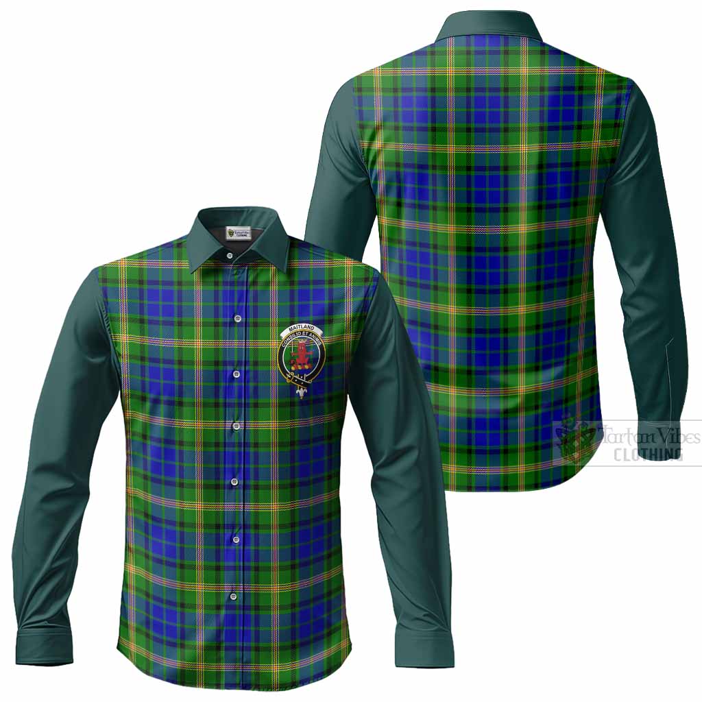 Maitland Tartan Accent Long Sleeve Button Shirts with Family Crest