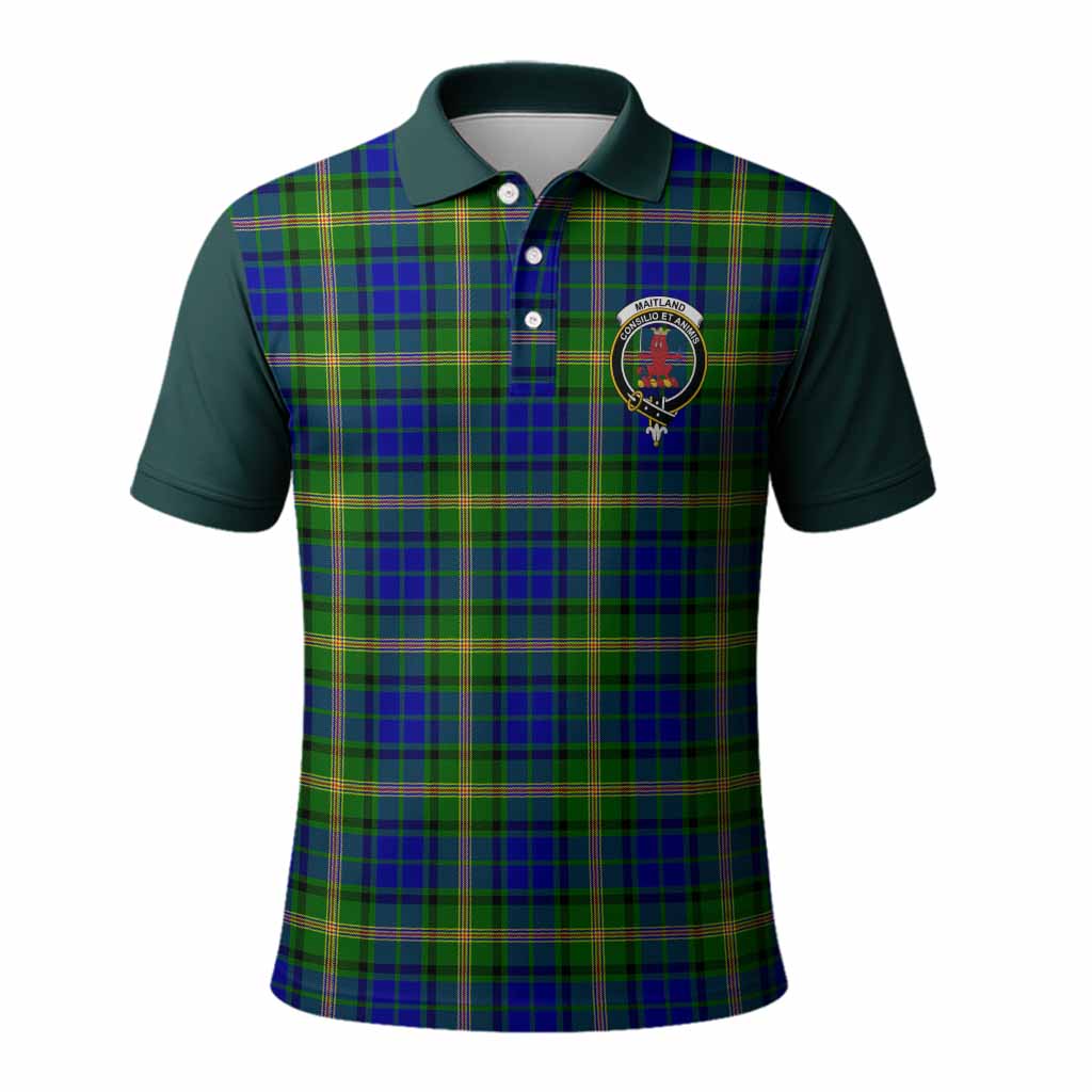 Maitland Tartan Accent Polo Shirt with Family Crest