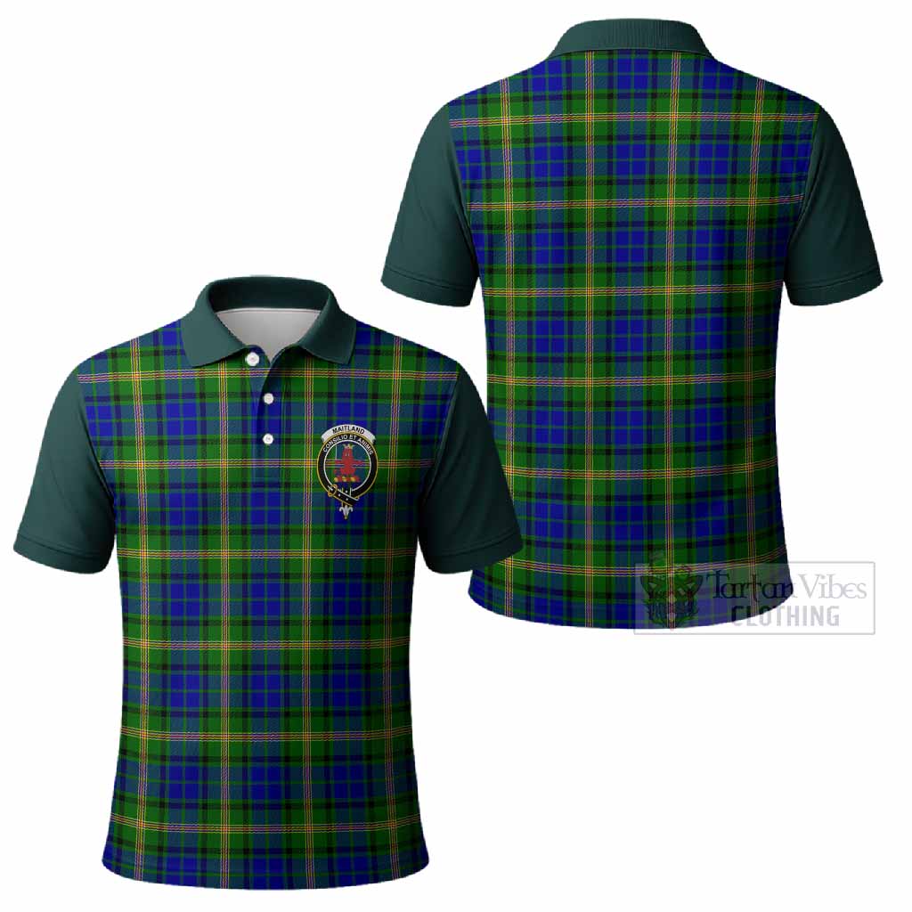 Maitland Tartan Accent Polo Shirt with Family Crest