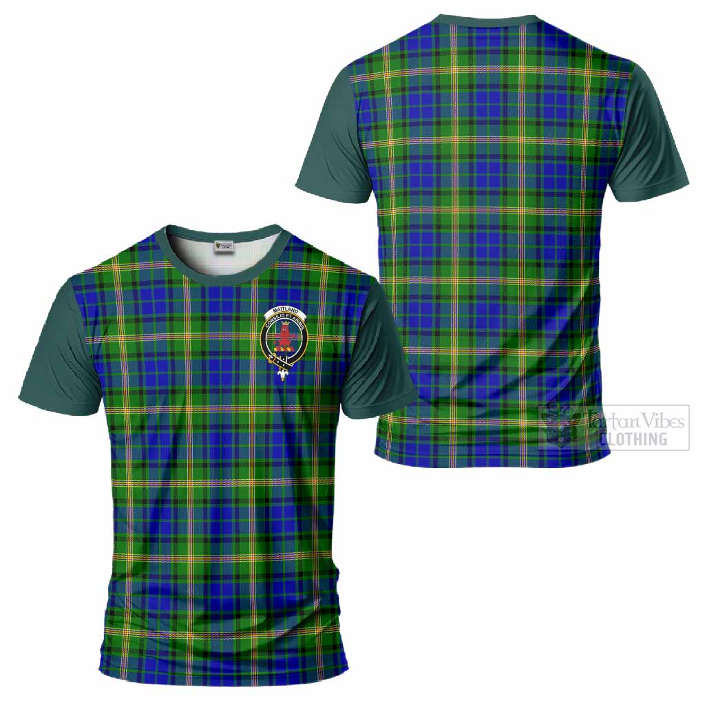 Maitland Tartan Accent T-Shirt with Family Crest