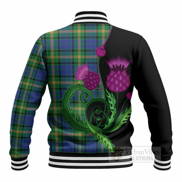 Maitland Tartan Baseball Jacket Traditional Scottish Thistle