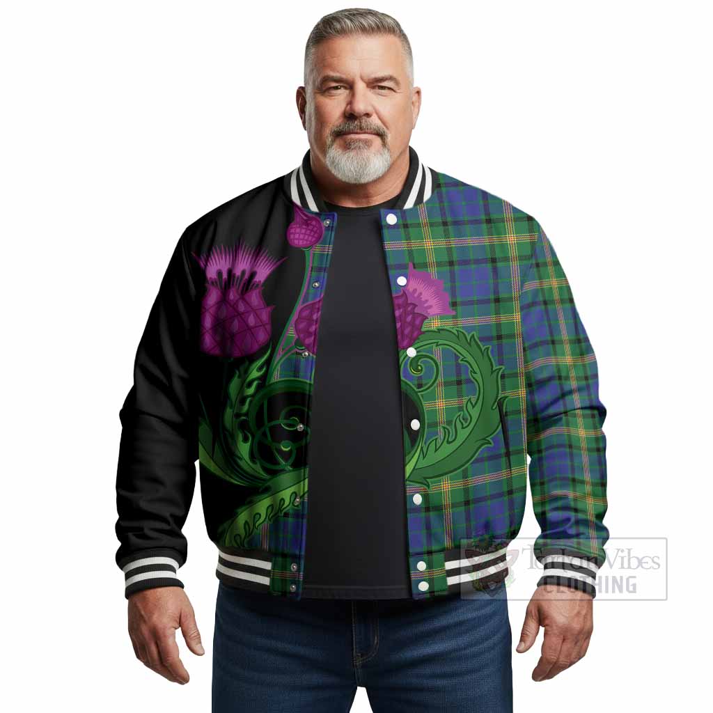 Maitland Tartan Baseball Jacket Traditional Scottish Thistle