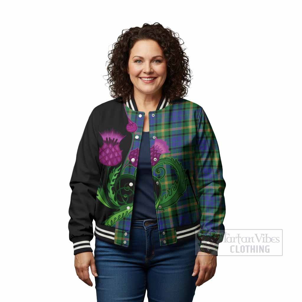 Maitland Tartan Baseball Jacket Traditional Scottish Thistle