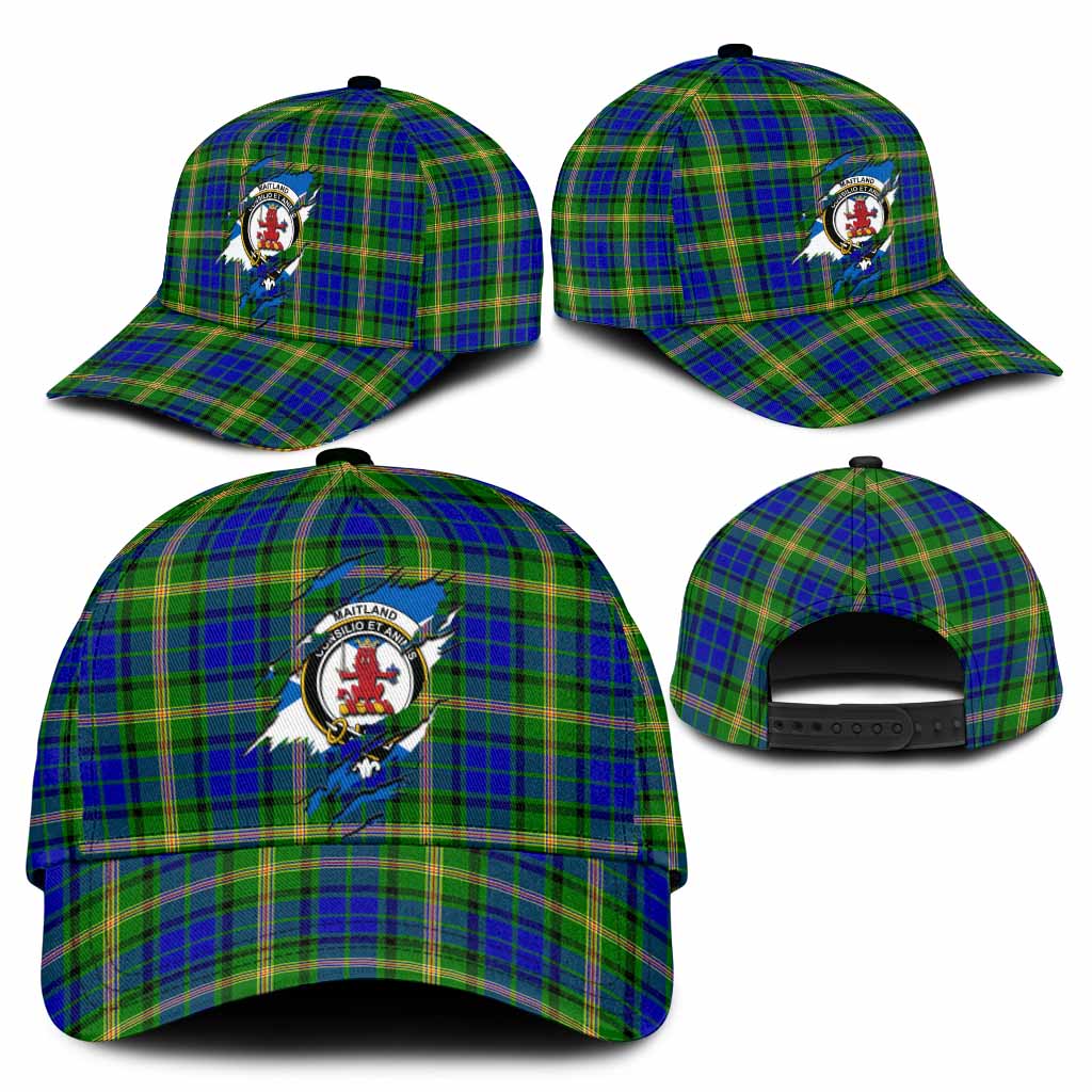Maitland Tartan Classic Cap with Family Crest In Me Style