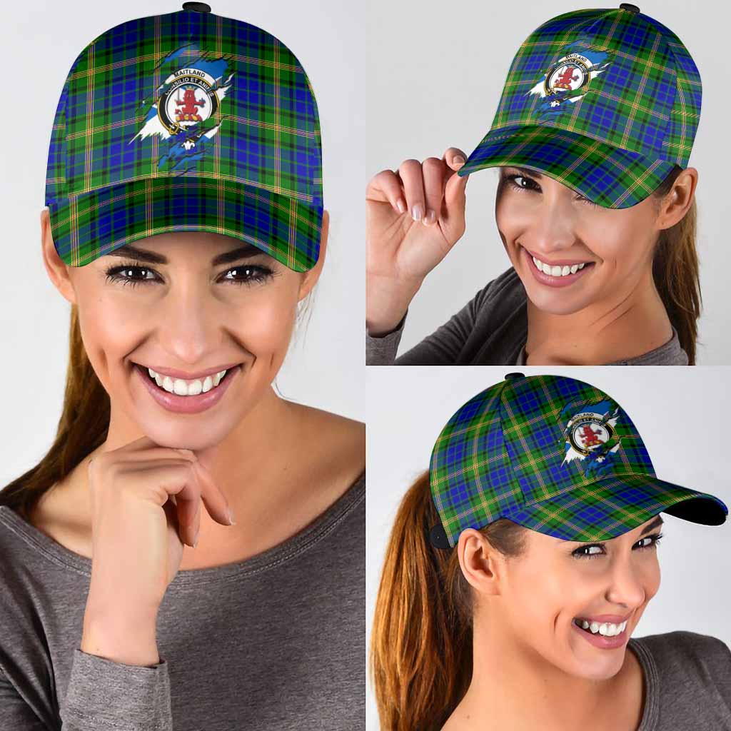Maitland Tartan Classic Cap with Family Crest In Me Style