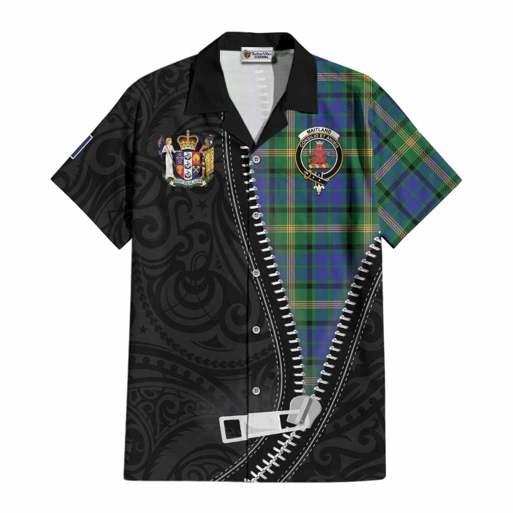 Maitland Tartan Cotton Hawaiian Shirt New Zealand Pattern Unique Zipper Stylized