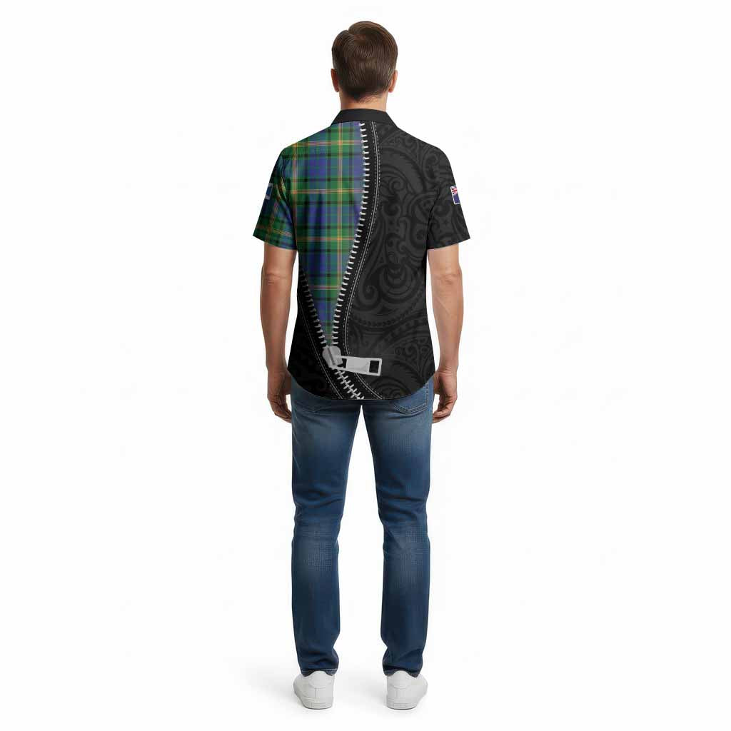 Maitland Tartan Cotton Hawaiian Shirt New Zealand Pattern Unique Zipper Stylized