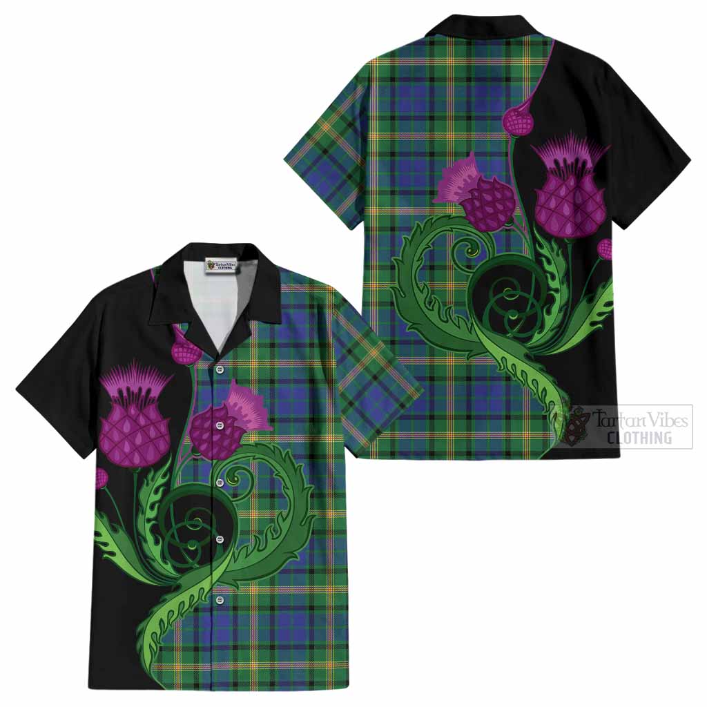 Maitland Tartan Cotton Hawaiian Shirt Traditional Scottish Thistle