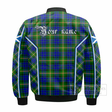 Maitland Tartan Crest Bomber Jacket Scotland Coat of Arm Flag Style