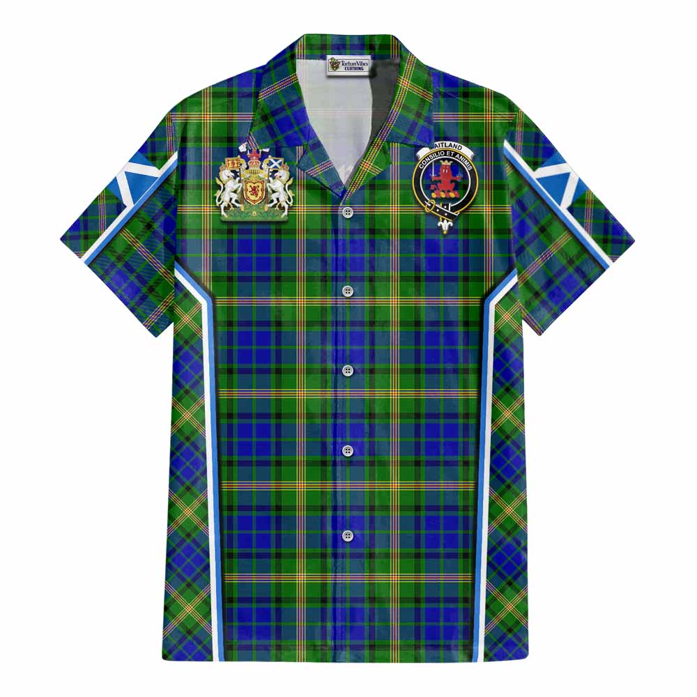 Maitland Tartan Crest Cotton Hawaiian Shirt Scotland Coat of Arm Flag Style - Tartan Vibes Clothing