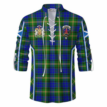 Maitland Tartan Crest Ghillie Kilt Shirt Scotland Coat of Arm Flag Style