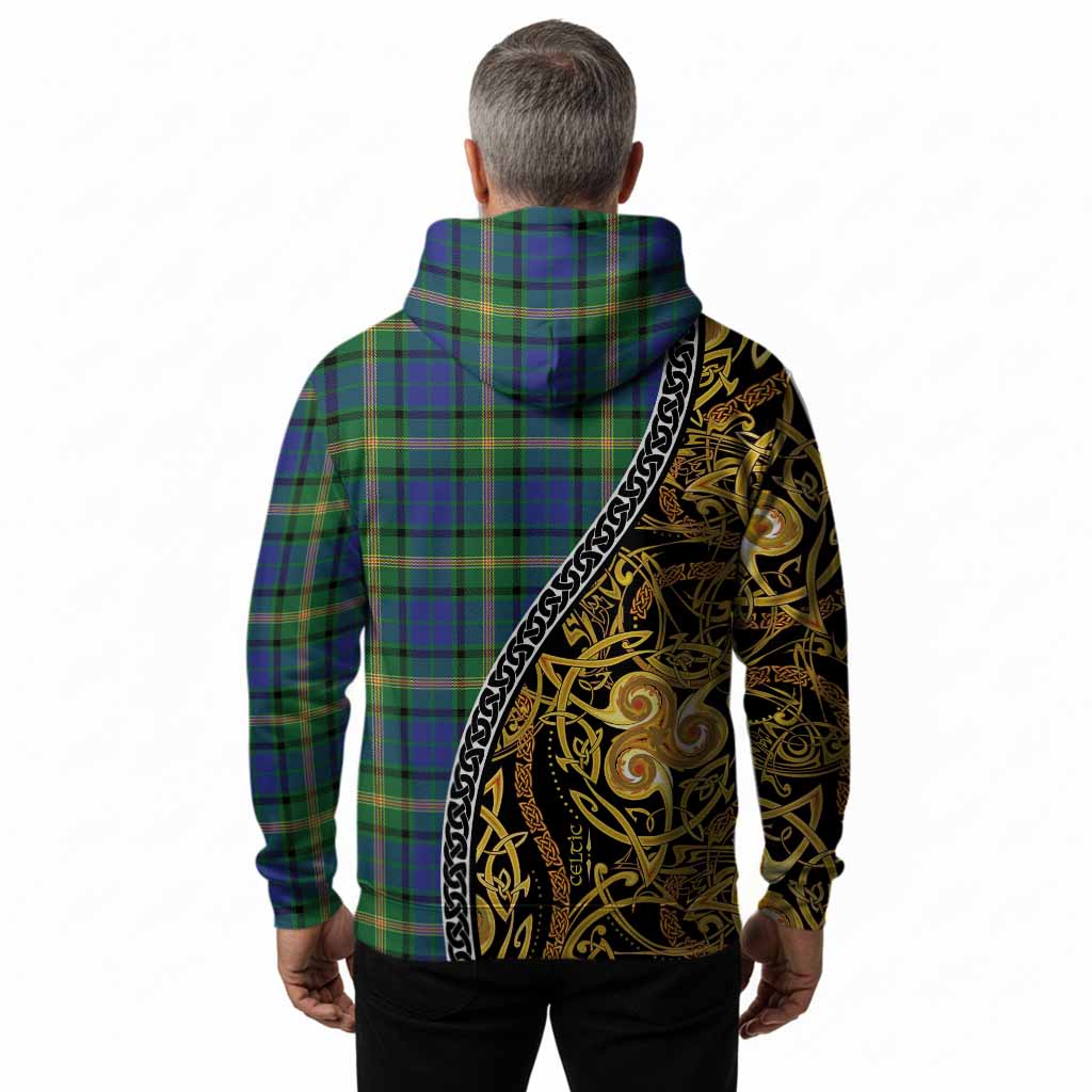 Maitland Tartan Crest Hoodie Celtic Knot and Triple Trickle Spiral Symbols