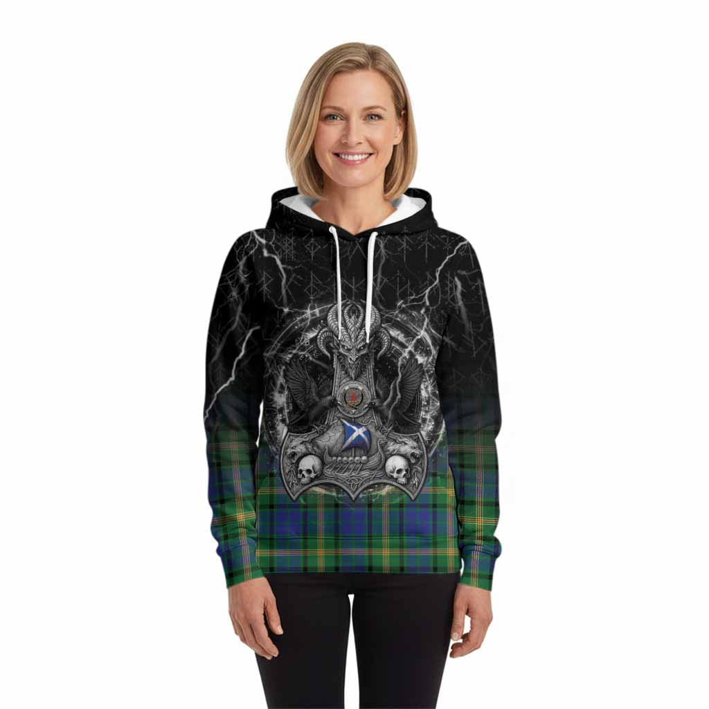 Maitland Tartan Crest Hoodie Celtic Odin's Raven Legacy