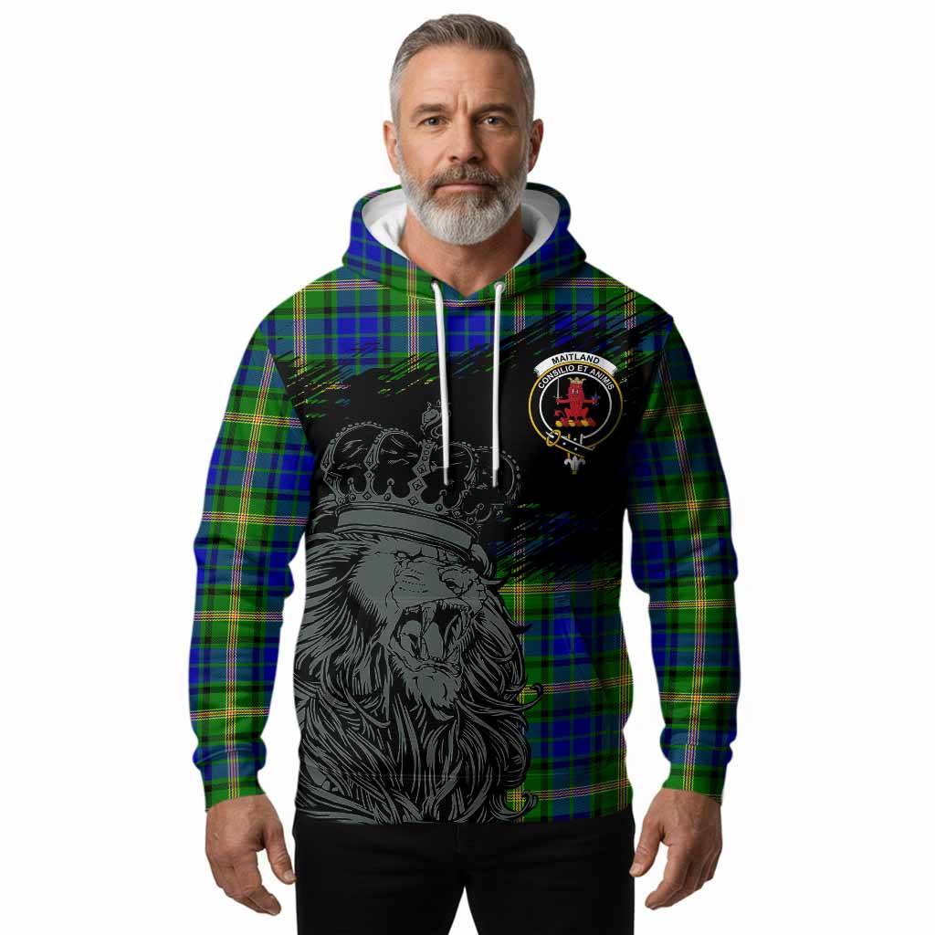 Maitland Tartan Crest Hoodie Crowned Lion Heritage Style