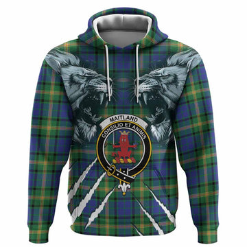 Maitland Tartan Crest Hoodie Ferocious Lion Style
