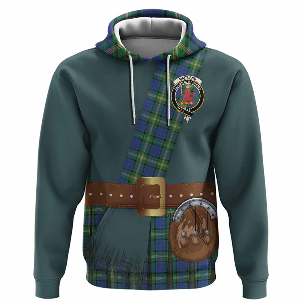 Maitland Tartan Crest Hoodie Kilt Costume Style