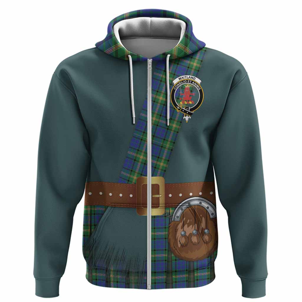 Maitland Tartan Crest Hoodie Kilt Costume Style