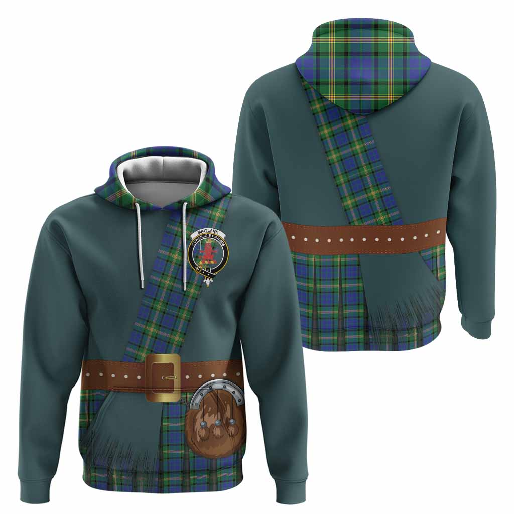 Maitland Tartan Crest Hoodie Kilt Costume Style