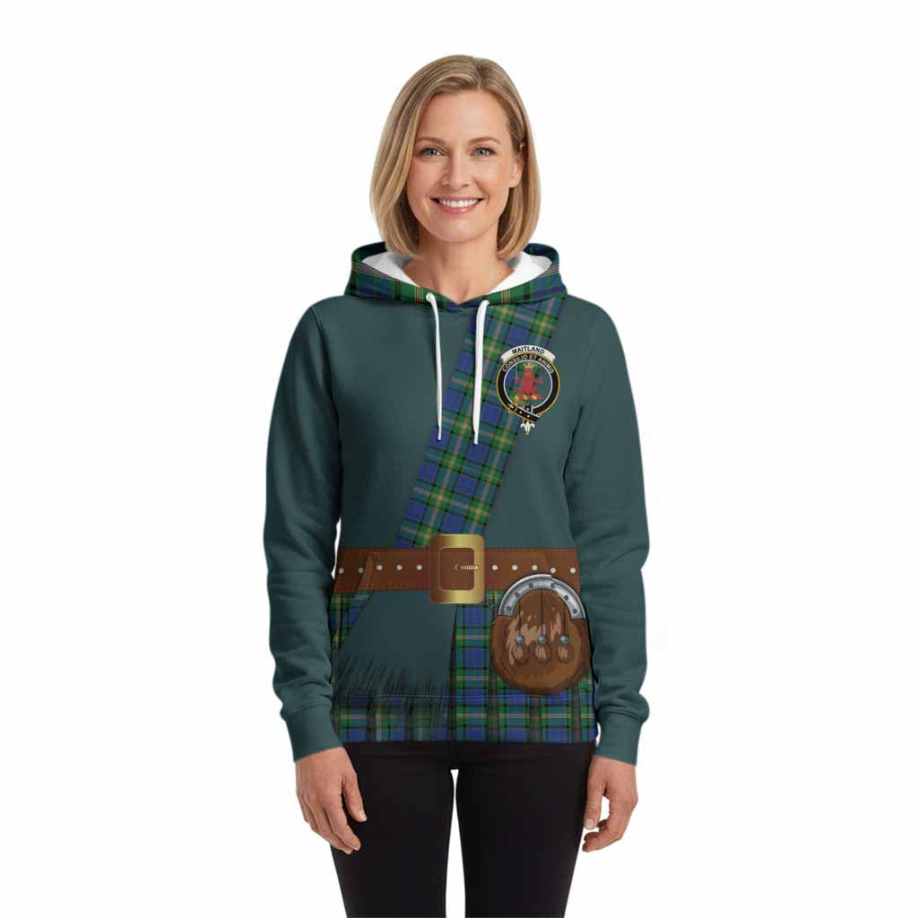 Maitland Tartan Crest Hoodie Kilt Costume Style