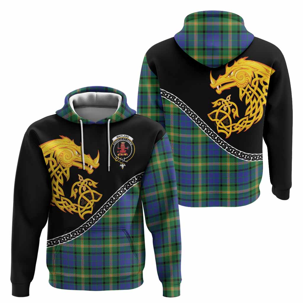 Maitland Tartan Crest Hoodie Legendary Dragon Knot Half Style