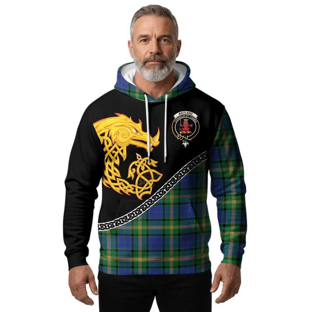 Maitland Tartan Crest Hoodie Legendary Dragon Knot Half Style