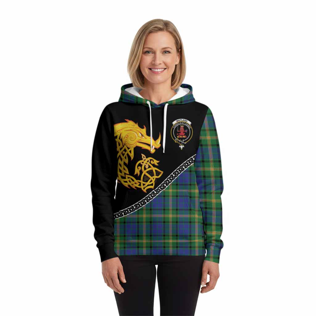 Maitland Tartan Crest Hoodie Legendary Dragon Knot Half Style
