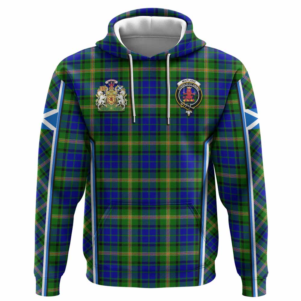 Maitland Tartan Crest Hoodie Scotland Coat of Arm Flag Style - Tartan Vibes Clothing