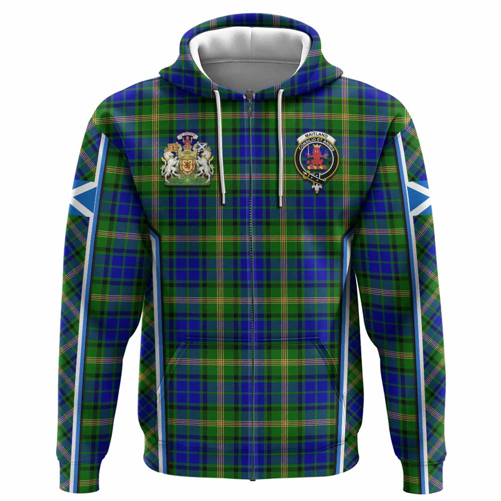 Maitland Tartan Crest Hoodie Scotland Coat of Arm Flag Style - Tartan Vibes Clothing
