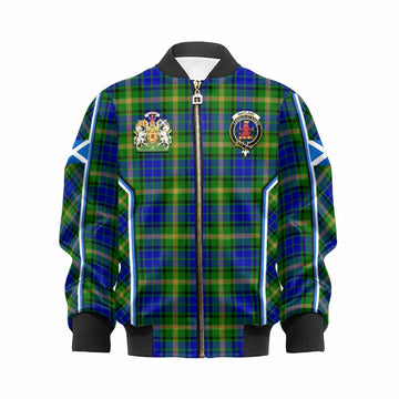 Maitland Tartan Crest Kid Bomber Jacket Scotland Coat of Arm Flag Style - Tartan Vibes Clothing