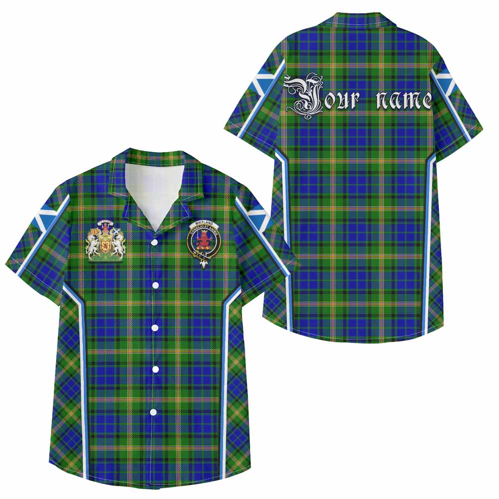 Maitland Tartan Crest Kid Hawaiian Shirt Scotland Coat of Arm Flag Style - Tartan Vibes Clothing