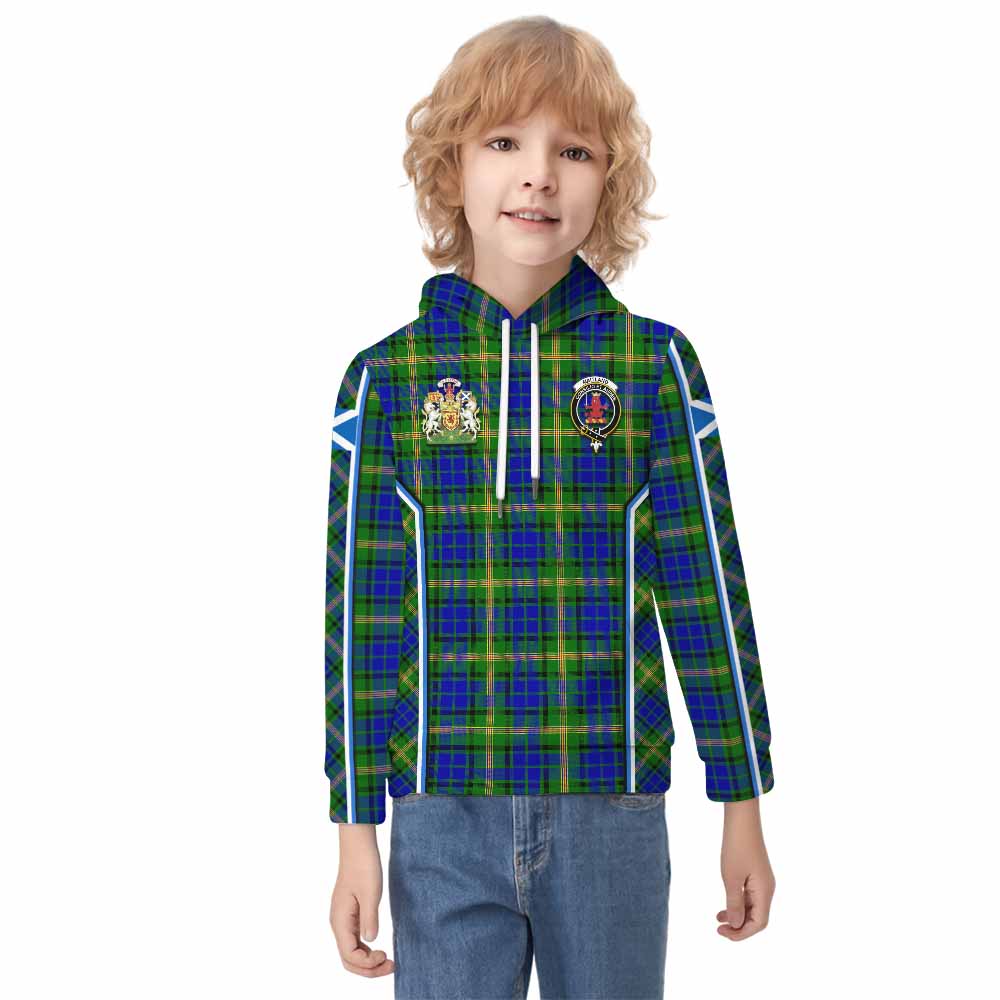 Maitland Tartan Crest Kid Hoodie Scotland Coat of Arm Flag Style - Tartan Vibes Clothing
