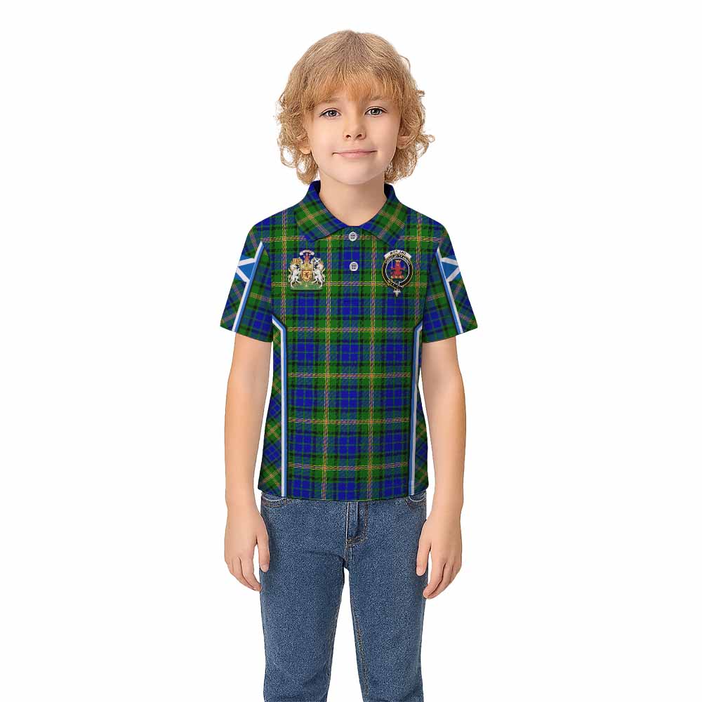 Maitland Tartan Crest Kid Polo Shirt Scotland Coat of Arm Flag Style - Tartan Vibes Clothing