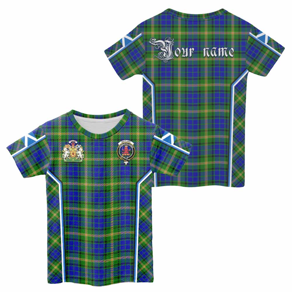 Maitland Tartan Crest Kid T-shirt Scotland Coat of Arm Flag Style - Tartan Vibes Clothing