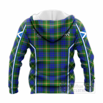 Maitland Tartan Crest Knitted Hoodie Scotland Coat of Arm Flag Style