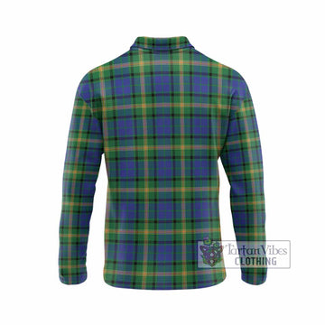 Maitland Tartan Crest Long Sleeve Polo Shirt Ferocious Lion Style