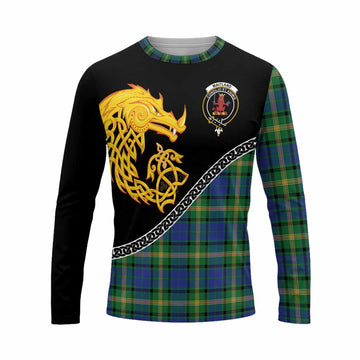 Maitland Tartan Crest Long Sleeve T-Shirt Legendary Dragon Knot Half Style