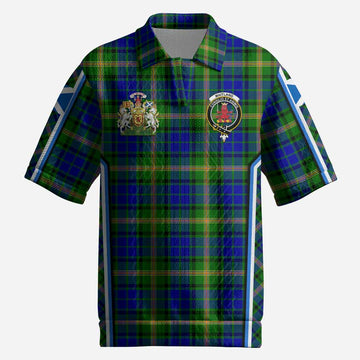 Maitland Tartan Crest Men’s Polo Sweater Top Scotland Coat of Arm Flag Style