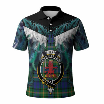 Maitland Tartan Crest Polo Shirt New Zealand Maori Korowai Cloak