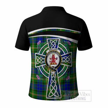 Maitland Tartan Crest Polo Shirt Scottish Thistle Celtic Cross Alba Gu Brath