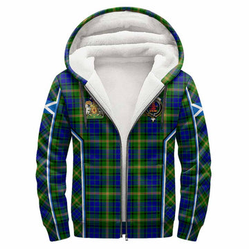 Maitland Tartan Crest Sherpa Hoodie Scotland Coat of Arm Flag Style