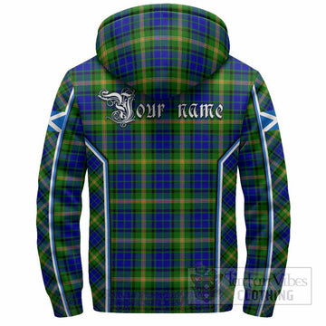 Maitland Tartan Crest Sherpa Hoodie Scotland Coat of Arm Flag Style