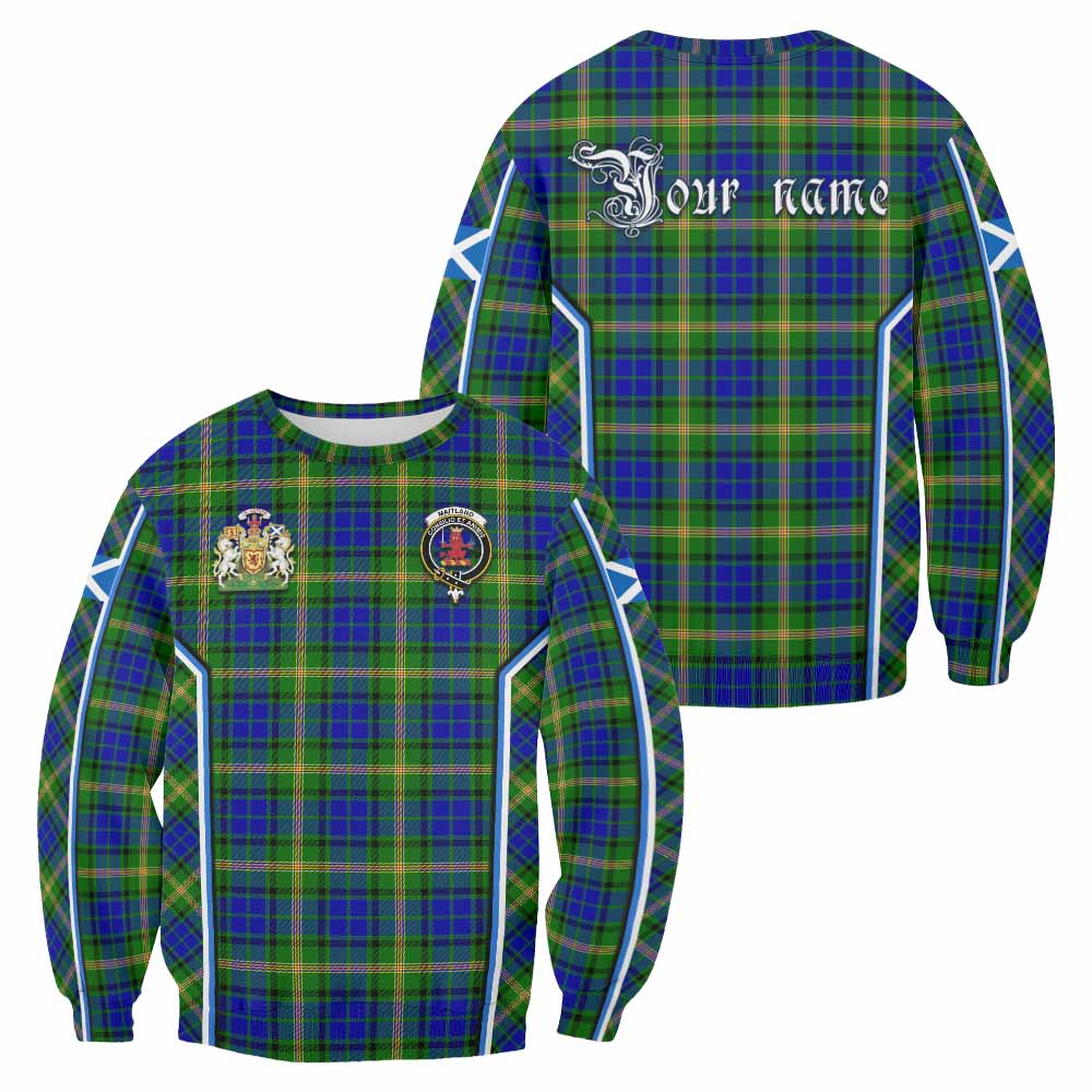 Maitland Tartan Crest Sweatshirt Scotland Coat of Arm Flag Style - Tartan Vibes Clothing