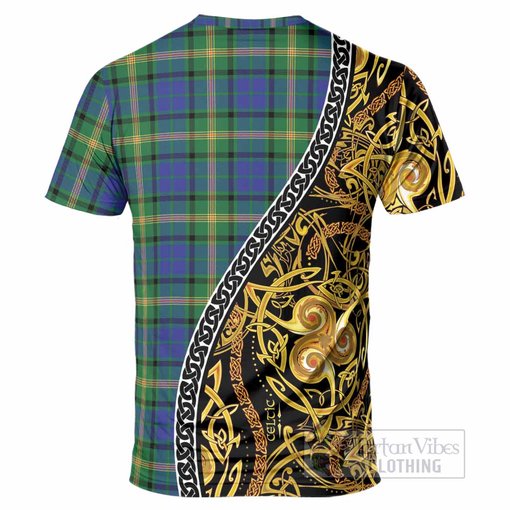 Maitland Tartan Crest T-Shirt Celtic Knot and Triple Trickle Spiral Symbols