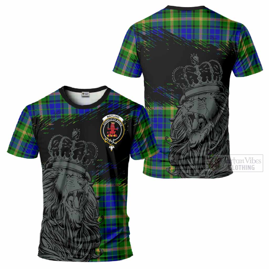 Maitland Tartan Crest T-Shirt Crowned Lion Heritage Style